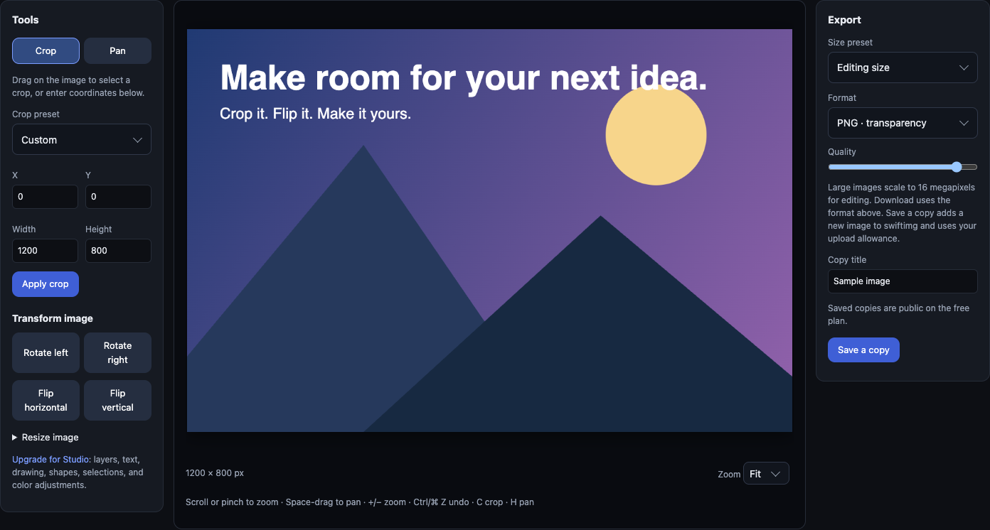 Swiftimg editor